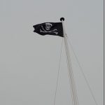 Close up of the pirate flag